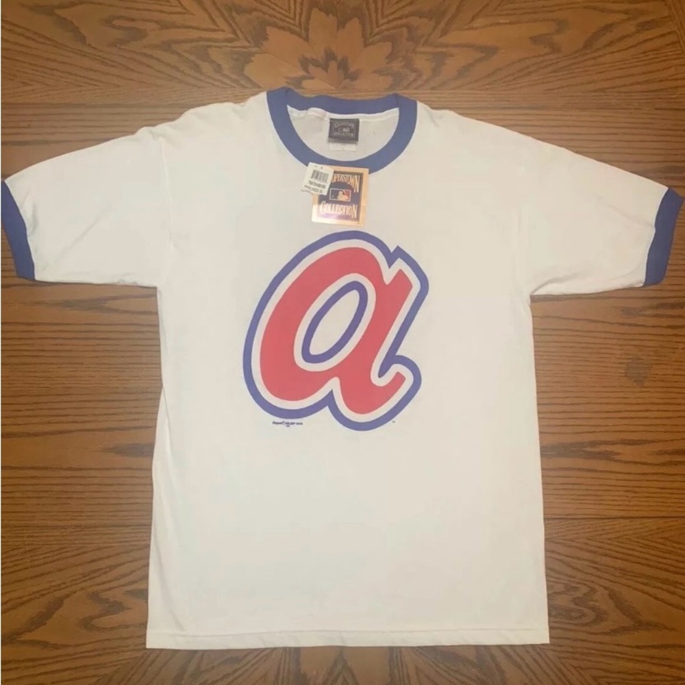 Vintage Atlanta Braves Cooperstown Collection T-Shirt Men’s L Majestic NWT Rare